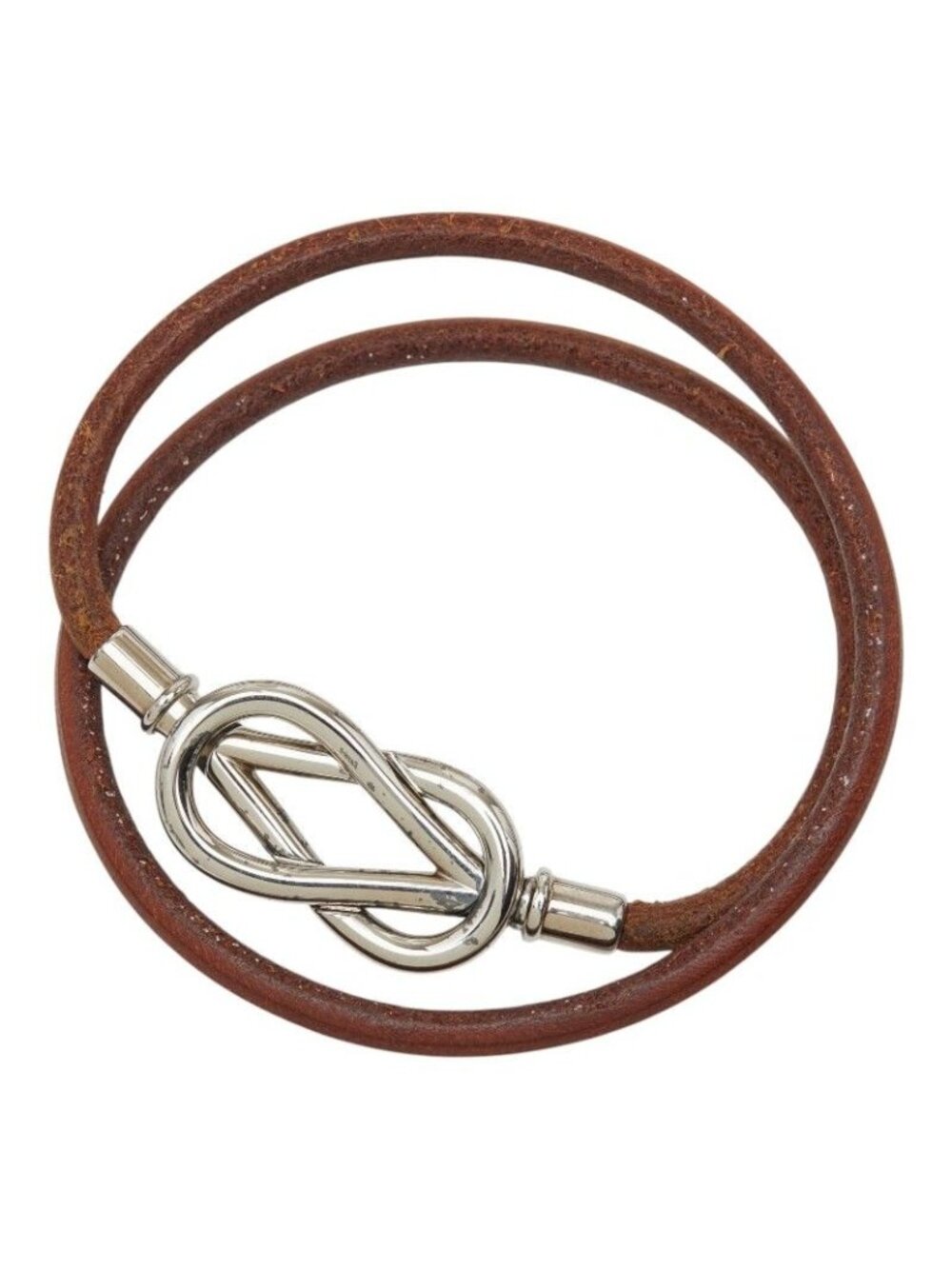 Hermes Atame Choker Bracelet Brown Leather 1